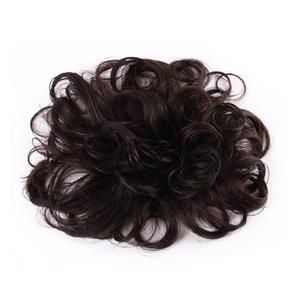 RemeeHi Short Curly Wavy Human Hair Toppers 4.7" x 4.7" Seamless Fluffy Replacement Clip in Hairpiece for Covering White Hair Toupee Wiglet Nature Black