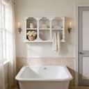 SOFE Vintage Rustic Floating Shelves for Wall White, 3-Tier Wall Shelf, 23.6 inches x 7.9 inches x 14.2 inches
