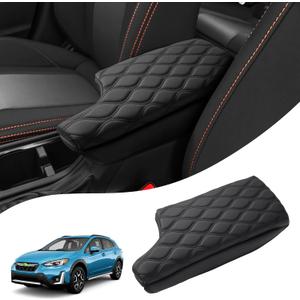 Autorder Center Console Cover for Subaru Crosstrek 2018-2023/Impreza 2017-2023 Accessories Armrest Cushion Cover Nappa Leather Middle Console Covers Crosstrek Impreza Console Cushion Pad Anti-Scratch