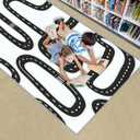 Play Area Rugs Black and White Seamless in Roads from Above 3D Carpet Extra Large Rug ' Bedroom Playroom Nursery Dcor Boys Girls, Learning & Playing 5x8 ft, Multi9, 5 feet X 8 feet