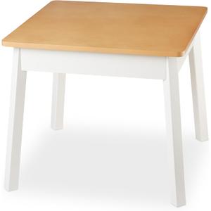 Melissa & Doug Wooden Square Table – Kids Furniture for Playroom (Natural/White)