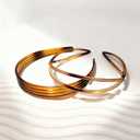 FANSSYA 2Piece Tortoiseshell Headband Set for Women with NonSlip Grip | Flexible Plastic Hairbands in Classic Brown & Amber Pattern | Thin & Wide Duo for Fine Hair