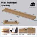 Oak Floating Shelves for Wall Decor, 48 in Shelf with Lip, 2 Set | 4.5" Deep Display Picture Ledge Shelf, Long Wall Mounted Storage Shelves for Bedroom, Bathroom, Living Room, Kitchen, Nursery, 47.2in