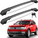 KINGGERI 300lb Lockable Roof Rack Cross Bars Compatible with Volkswagen VW Atlas 2017-2026 with Raised Side Rails(Not For Atlas Cross Sport), Heavy Duty Anti-Theft Aluminum Roof Rails Crossbars Rooftop
