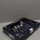 Henckels Madison Square 65-piece Flatware Set,18/10 Stainless Steel, Silver (Clear)