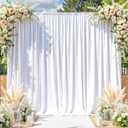 60x10 ft Wrinkle Free White Backdrop Curtain for Parties-6 Panel 10x10 Large White Photo Backdrop Drapes Seamless Polyester Fabric Back Drop Cortinas for Wedding Birthday Photography Background