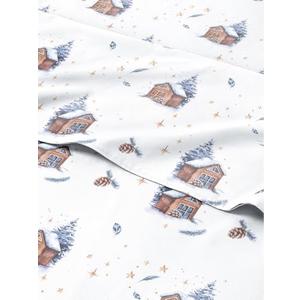 Twin Christmas Home Sheet Set - Holiday Xmas Pattern Bedding Set - Deep Pockets - Snug Fit - 3 Piece - Wrinkle Free & Easy Care - Comfy Festive Winter - Holiday Sheets for Women, Men, Kids and Teens