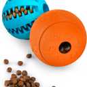 HIPPIH Dog Puzzle Toy 2 Pack, Interactive Dog Toys for Treat Dispensing, Durable Puppy Toys for Teething, Dog Treat Ball for Teeth/Slow Feeder/IQ Training/Playing, Blue-2.75, Orange-3.14
