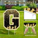 2026 Graduation Decorations Yard Signs 10PCS Black and Gold Congrats Grad Lawn Decorations with Stakes, Graduation Party Supplies, Large Outdoor Graduation Party Decor for High School & College