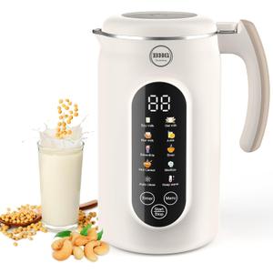 BHG 45oz Nut Milk Maker, Automatic Soy Milk Maker Machine with 14-Blade Grinder, 11 Functions & LED Touch Screen, Plant-Based Milk Machine for Almond,Oat & Soy, 18H Timer, Keep Warm & Self-Cleaning
