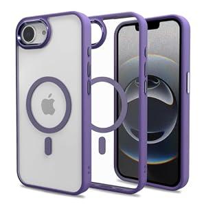 PinLiSheng Magnetic for iPhone 16e/ 17e Case [Anti-Yellowing] [Military Grade Protection] Shockproof Clear Hard Back Slim Case - Purple