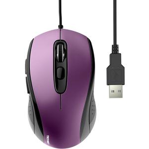 TECKNET USB Wired Mouse, 3600DPI Corded Computer Mouse with 4 Adjustable Levels, 6-Button 5FT Cord Ergonomic Mice, Home and Office Mice for Laptop PC Desktop Notebook - Purple