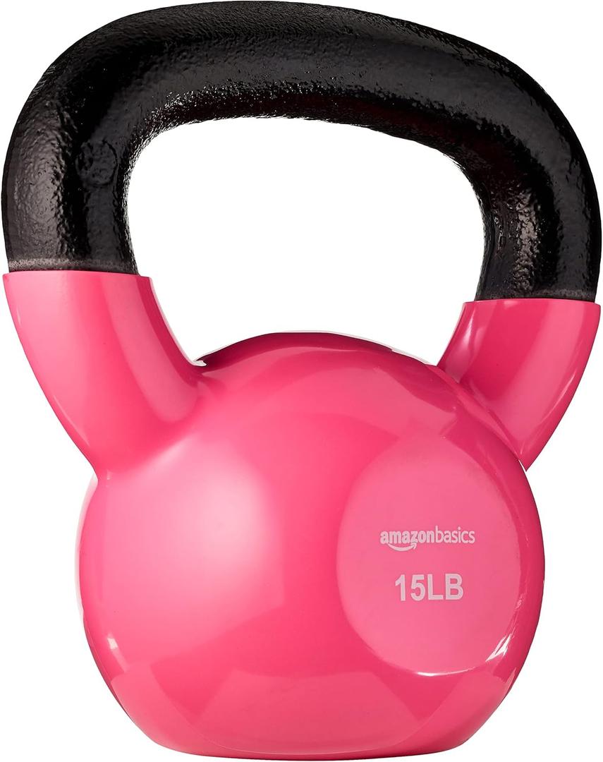 Amazon Basics Vinyl Kettlebell, 15Lb