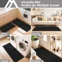 COSY HOMEER-Kitchen-Rugs-Non-Slip-Washable 24"x60" Absorbent Kitchen Runner Rugs Polypropylene Kitchen Mats for Floor,Sink Mat,Hallway,Laundry,Black