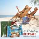 3 x Wooden Beach Ornaments for Christmas Tree 2025 - Beachy Ornaments, Beach Themed Gifts for Women Men - Ocean Gift, Beachy Gifts for Family, Friends - Coastal Nautical Holiday House Decor