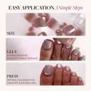Glamnetic Press On Toenails - Yellow Pop | Pastel Yellow Fake Toe Nails with a Glazed Finish | 16 Sizes - 32 Toe Nail Kit with Glue