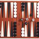 Backgammon Game Set - Roll up Board Games- Portable Travel Backgammon for Companion. Multiple Colors (Dark Brown)