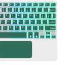 Ultra-Slim Bluetooth Keyboard with Built-in Touchpad and Mouse Portable Mini Wireless Keyboard Rechargeable 7-Color Backlit for Apple iPad iPhone Samsung Tablet iPhone Smartphone iOS Android Windows (green hill)