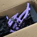 Lightweight Knee Scooter Crutch Alternative, Foldable & Adjustable Knee Scooter for Adults for Foot Surgery, Steerable Knee Walker with Detachable Basket, Includes DIY Stickers-Cream Purple