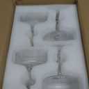 4 Pcs Ribbed Coupe Glasses, 10 oz Vintage Coupe Glass Set, Unique Martini Glass, Classic Cocktail Galssware, Bar Drinking Glasses Set Perfect for Cocktail, , Champagne & Gift