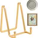 Plate Holder Easel Display Stand - 4.5 inch Metal Plate Stands for Display - Tabletop Picture Stand - Gold Iron Easels for Display Pictures | Photo Frames | Book | Decorative Plates | Plaque -1 Pack
