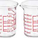 High Borosilicate Glass Measuring Cup with V-Shaped Spout, 30ml (1oz) | Pack of 2  Precision Glass Measuring Cup for Kitchen & Bar