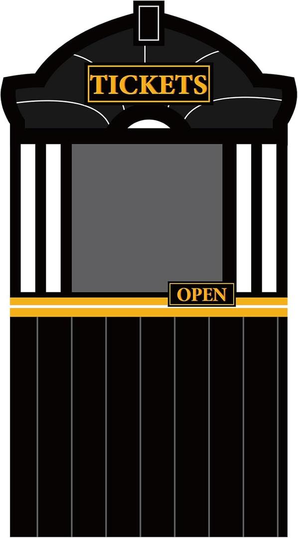 Train Ticket Booth Banner for Birthday Party Decoration Express Trains Station Ticket Backdrop Banner Railroad Track Door Sign Backdrop for School Classroom Home Xmas Photo Booth Props Decor