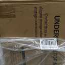 Bamboo Under Bed Storage Containers- Underbed Organizer with Wheels with Large Capacity Dust Bag,Sturdy Wood Rolling Under Bed Shoe Storage Organizer 2 Packs (White, 2 Packs (23.62"×16.54"))