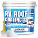 RV Roof Sealant RV Roof Coating RV Roof Sealant White 1 Gallon Waterproof Solar Reflective & Leak Repair for Trailers Campers Motorhomes