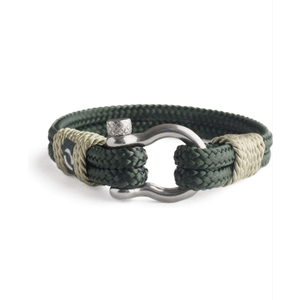 Mens Rope Bracelet - Stainless Steel Silver Shackle, Extremely Durable and Scratch Resistant Waterproof Paracord, Handmade, Nautical Wristband for Men