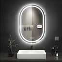 20X28 inches Oval LED Bathroom Mirror with Lights, Anti-Fog, Dimmable, Backlit + Front Lit, Lighted Bathroom Vanity Mirror for Wall, Memory Function, Tempered Glass, Shatter-Proof