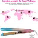 DORISILK Colorful Flat Iron 450 Degrees, Ceramic Hair Straightener and Curler 2 in 1, 30s Fast Heat Straightening Iron for Hair, Dual Voltage Hair Iron 1 Inch Salon Control Temp Gift for Women Girls