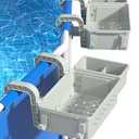 SUMMERBUDDY 2 Sets Upgrade Poolside Storage Basket, Above Ground Pool Storage Basket with Pool Cup Holder, For Steel Round or Oval Frame Above Ground Pools, Fits 3 Inch or Less Top Rail