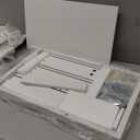 27 Inch Wide Night Stand, Large Wood Night Stand with 2 Drawers, LED Nightstand with Charging Station and Adjustable Drawer, Bedside Table for Living Room/Bedroom/Study/Office, White.