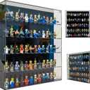 Acrylic Display Case for Minifigure - 360° View Wall Mount Cabinet
for 60 Building Block Figures, Minifigure Showcase Cabinet Compatible with Lego Miniatures & Collectibles, Dust-Proof