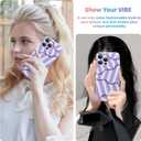 for iPhone 16 Pro Max Case, Cute Irregular Purple and White Stripes Pattern Aesthetic Design, Camera Lens Protection Slim Soft TPU Shockproof and Anti-Scratch Protective Cover for Girls Women