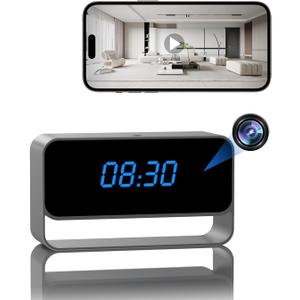 Mini WiFi Camera with Clock - Full HD 1080P - Wireless Nanny Cam for Home Office Security - Strong Night Vision - Cloud Storage