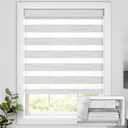 UNISHADES No Drill Cordless Zebra Blinds for Windows, Linen High Precision Fabrics, 25" W x 72" H Linen - Grey