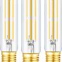  Of 3T10 Led Bulb,Dimmable 6W Led Tubular Bulbs, Soft White 3000K, 60 Watt Incandescent Bulb Equivalent, 3000K Soft White, Clear Glass, E26 Base Lamp Bulb, for Cabinet Display Cabinet etc, Pack Of 3