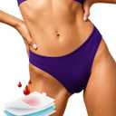 Period Swimwear for Teens Women Mid Waisted Swimsuit Bikini Bottom Bathing Suit Menstrual Swim Bottoms Underwear (Large, Purple)