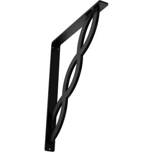 Ekena Millwork BKTM01X12X15SLO 1 2" W x 12" D x 15" H Loera Wrought Iron Bracket (Single Center Brace)