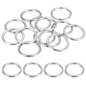 2 x 15 Pcs Zinc Alloy O Rings Multi-Purpose O-Ring Welded Buckle Loop Ring (0.8" ID x 0.12" Thick, Silver), Wire for Crafts Macrame Buckle Belts Sewing Decoration
