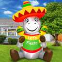 TURNMEON 6 Ft Tall Cinco De Mayo Inflatable Decorations Outdoor Sitting Donkey with Taco Sombreros Fiesta Maracas LED Lights Blow Up Holiday Party Indoor Yard Garden Lawn May 5 Mexican Summer Decor
