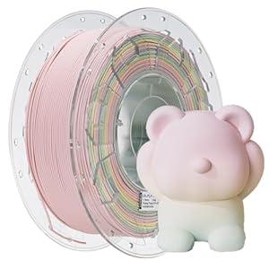 Creality 3D Printer Filament, Rainbow PLA Filament 1.75mm, Enhanced Toughness, Dimensional Accuracy +/ - 0.03mm, 1kg(2.2lbs), PLA Mattte Filament for Most 3D Printer