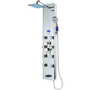 Blue Ocean 52" Aluminum SPA392M Shower Panel Tower System with Rainfall Shower Head and 8 Adjustable Massage Jets