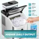 EUHOMY Ice Cube Maker Machine Countertop with External Water Tank, 2 Ways to Add Water, 34Lbs/Day, 16Pcs Ready in 7 Mins, Auto-Cleaning, with Ice Scoop & Basket, for Home/Kitchen/Office/Bar (Silver)