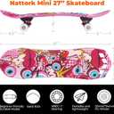 27"x 8" Complete Skateboard for Beginners Youth Teens Kids Boys or Girls with Plastic Deck ABEC 7 Bearings