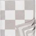Gerber Unisex Baby Cozy Soft Silky Mink Checkerboard Grid Blanket, Tan Check, One Size
