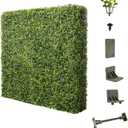 E&K 18" Wx18 Hx12 D Artificial Boxwood Hedge Wall, Faux Grass Outdoor Privacy Screen Indoor Divider Freestanding Greenery Backdrop for Office Garden Backyard Balcony