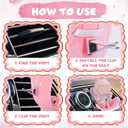 3 x BOXOB Car Seat for Dolls, Pink Plastic Safety Seat Decorative Cute Sofa to Display Doll Toy Ornaments Accessories for Car Interior Air Vents Clip and Desktop Stand Decor